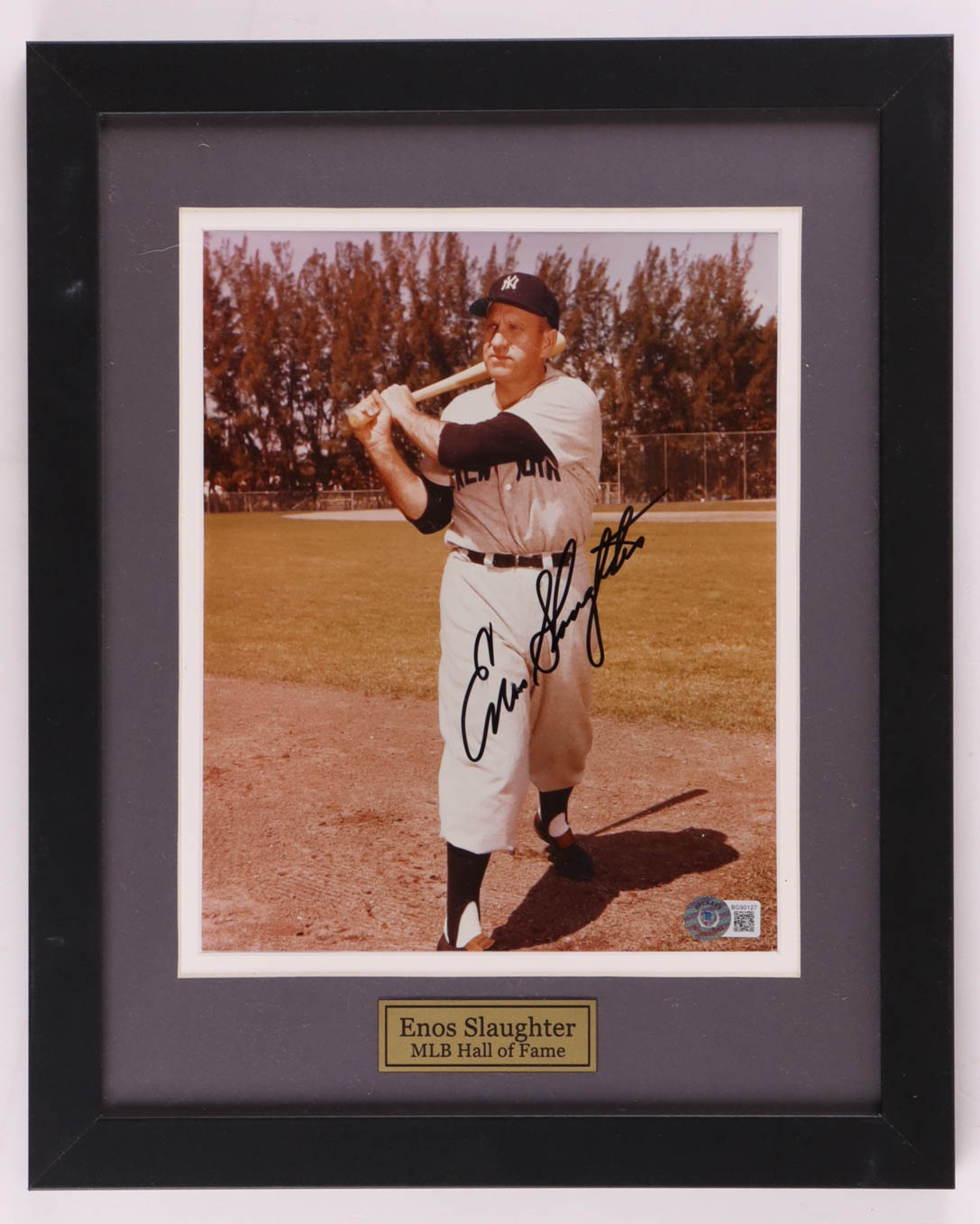 Enos Slaughter Signed Custom Framed Photo Display (Beckett) at PristineAuction.com Enos Slaughter Signed Custom Framed Photo Display (Beckett) at PristineAuction.com