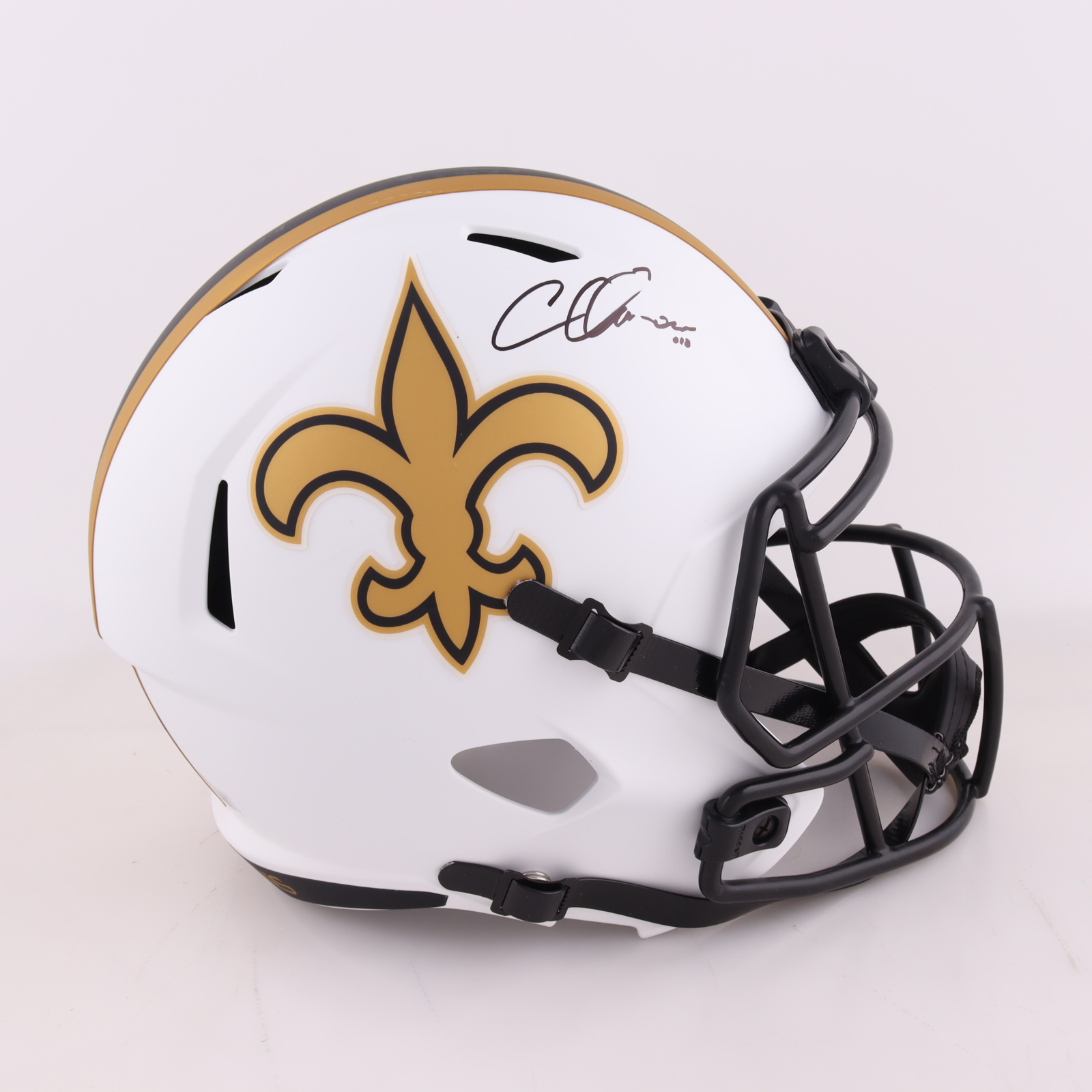 Chris Olave Signed Saints Full-Size Lunar Eclipse Alternate Speed Helmet (Beckett) at PristineAuction.com Chris Olave Signed Saints Full-Size Lunar Eclipse Alternate Speed Helmet (Beckett) at PristineAuction.com