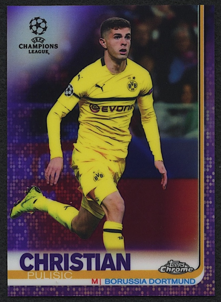 Christian Pulisic 2018-19 Topps Chrome UEFA Champions League #23 Purple Refractors #068/250