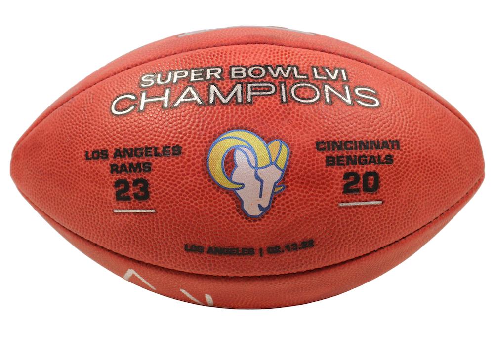 Cooper Kupp Signed LE Rams Super Bowl LVI Champions Football Inscribed "SB LVI Champs" & "SB LVI MVP" (Fanatics) at PristineAuction.com Cooper Kupp Signed LE Rams Super Bowl LVI Champions Football Inscribed "SB LVI Champs" & "SB LVI MVP" (Fanatics) at PristineAuction.com