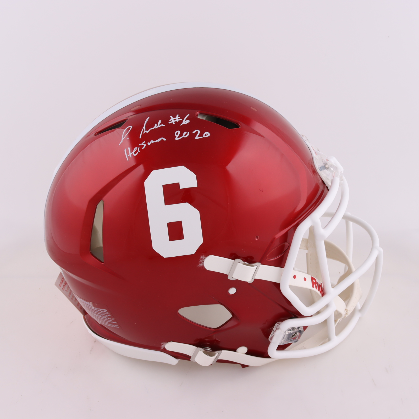 DeVonta Smith Signed Alabama Crimson Tide Full-Size Authentic On-Field Speed Helmet Inscribed "Heisman 2020" (Beckett) at PristineAuction.com DeVonta Smith Signed Alabama Crimson Tide Full-Size Authentic On-Field Speed Helmet Inscribed "Heisman 2020" (Beckett) at PristineAuction.com