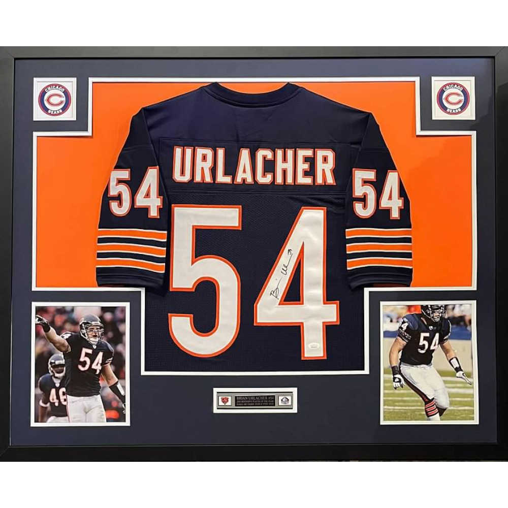 Brian Urlacher Signed Bears Custom Framed Jersey Display (JSA