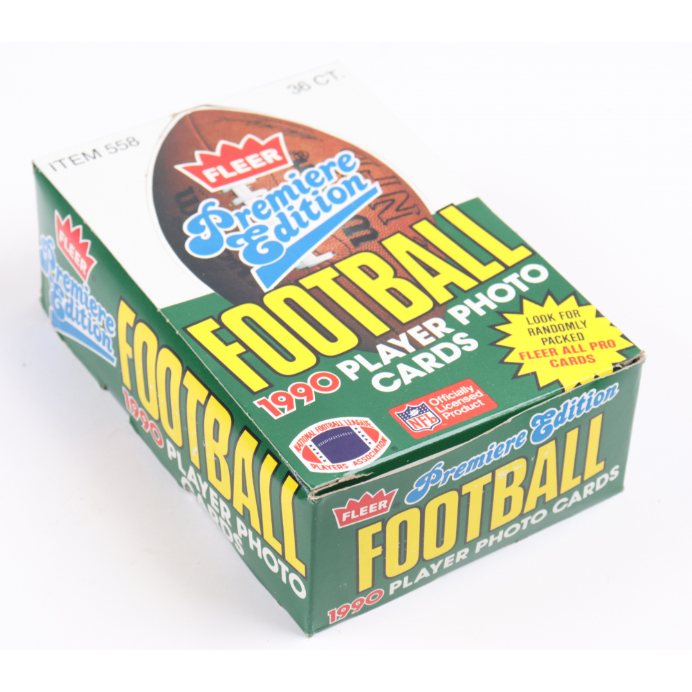 1990 Fleer Premiere Edition Football Wax Box with (36) Packs Pristine Auction
