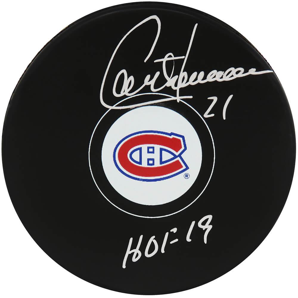 Guy Carbonneau Signed Canadiens Logo Hockey Puck Inscribed "HOF 19" (Schwartz) at PristineAuction.com Guy Carbonneau Signed Canadiens Logo Hockey Puck Inscribed "HOF 19" (Schwartz) at PristineAuction.com