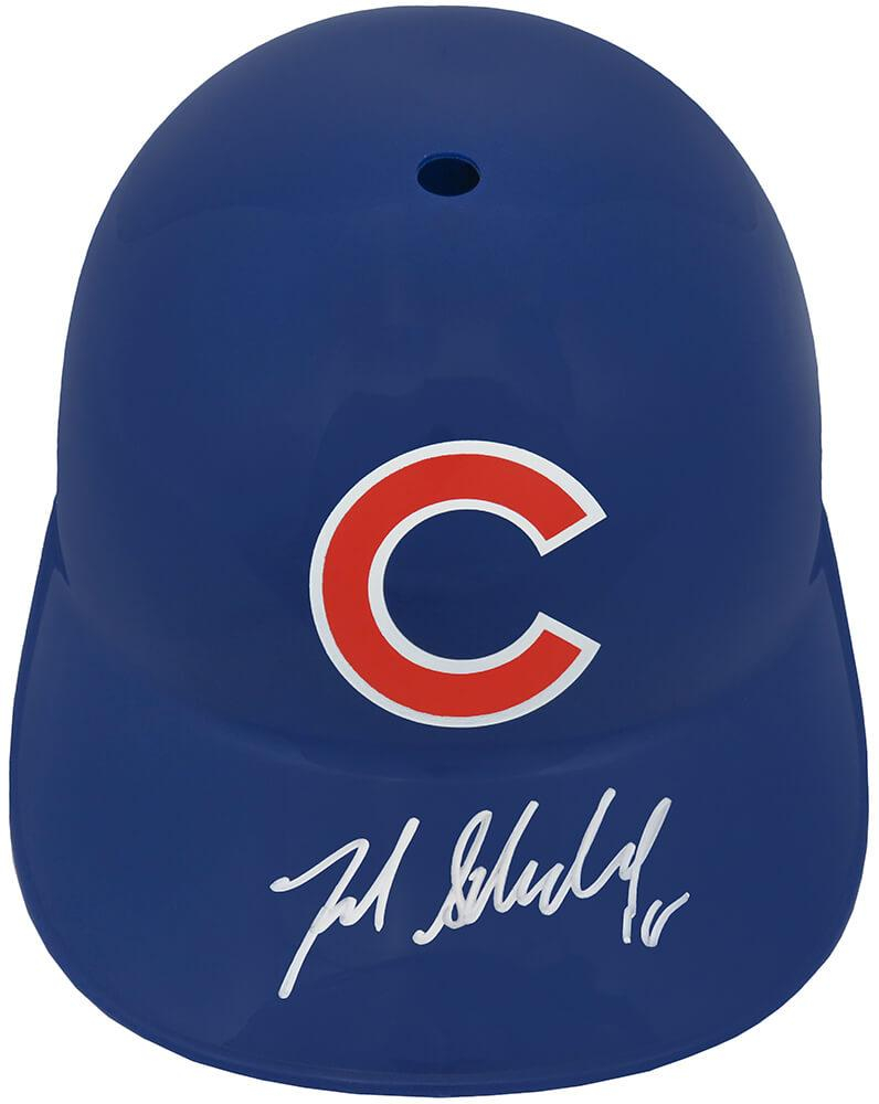 Frank Schwindel Signed Cubs FullSize Batting Helmet (Schwartz