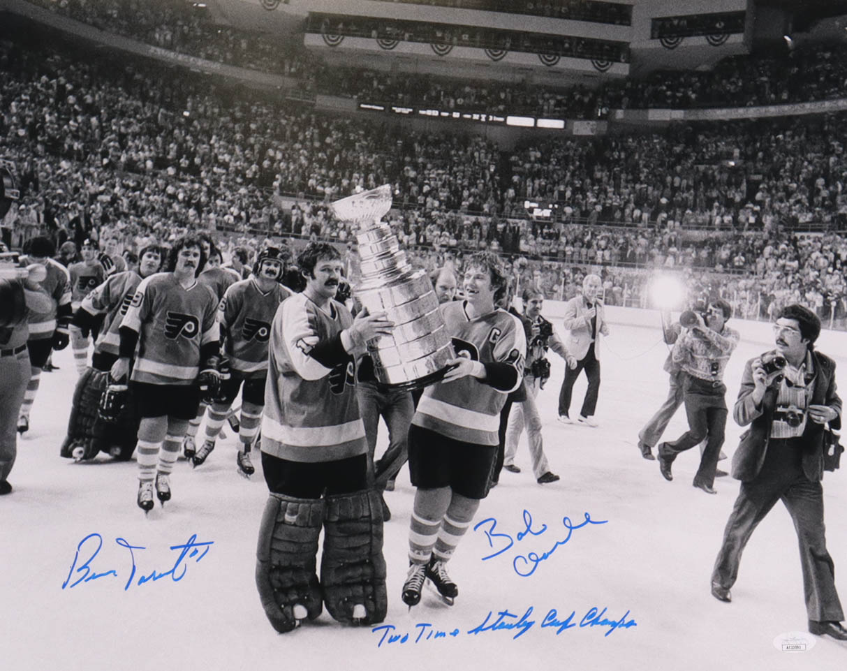 Bernie Parent & Bob Clarke Signed Flyers 16x20 Photo Inscribed "Two Time Stanley Cup Champs" (JSA) at PristineAuction.com Bernie Parent & Bob Clarke Signed Flyers 16x20 Photo Inscribed "Two Time Stanley Cup Champs" (JSA) at PristineAuction.com