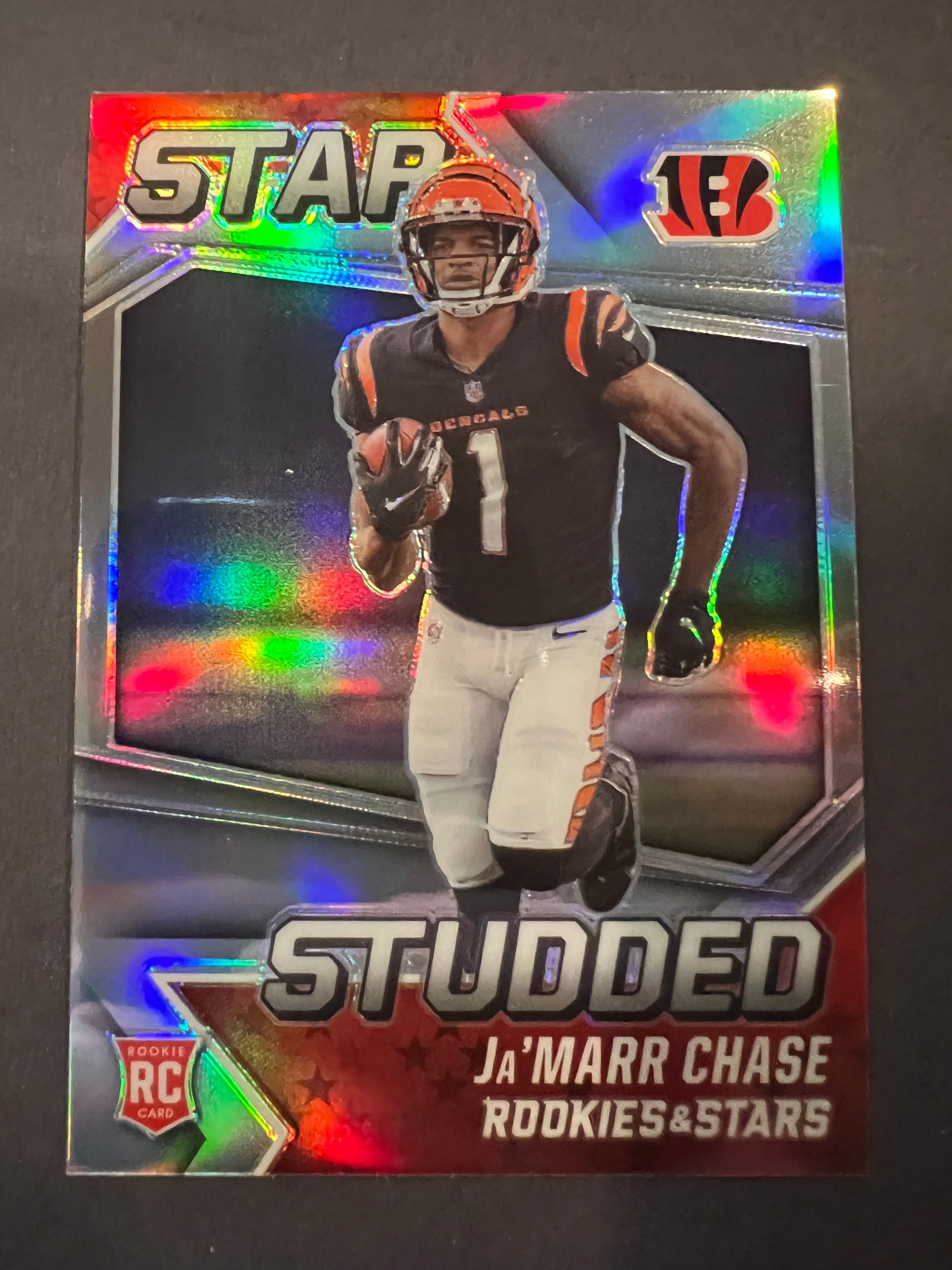 Ja'Marr Chase 2021 Rookies and Stars Star Studded #27 RC at PristineAuction.com Ja'Marr Chase 2021 Rookies and Stars Star Studded #27 RC at PristineAuction.com