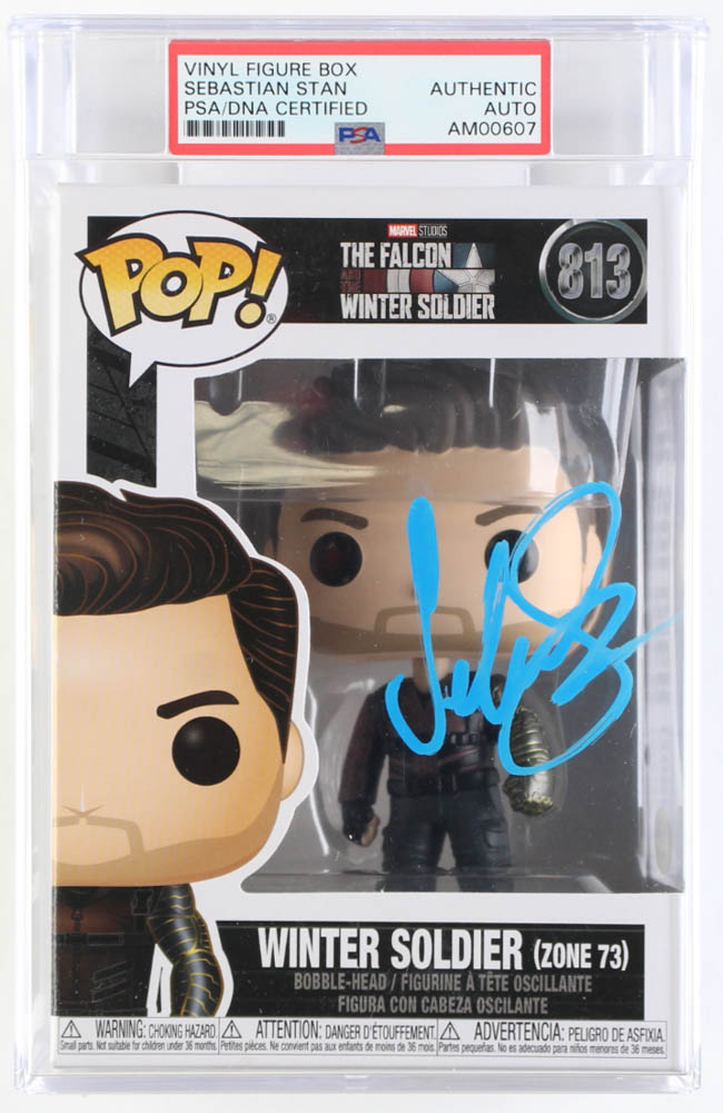 Sebastian Stan Signed Marvel "The Falcon and the Winter Soldier" #813 Winter Soldier Funko Pop! Vinyl Figure (PSA) at PristineAuction.com Sebastian Stan Signed Marvel "The Falcon and the Winter Soldier" #813 Winter Soldier Funko Pop! Vinyl Figure (PSA) at PristineAuction.com