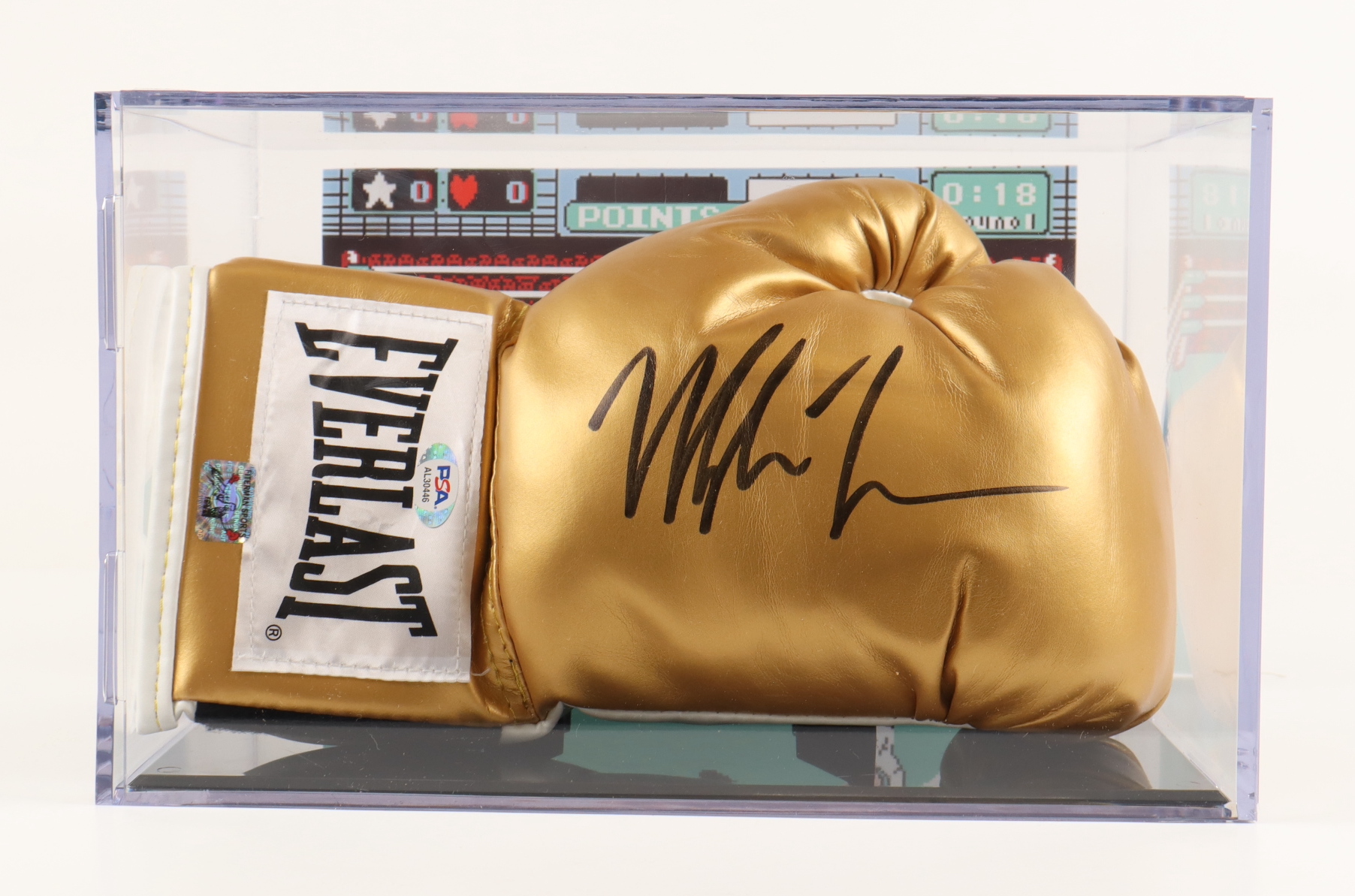 Mike Tyson Signed Everlast Golden Boxing Glove with Display Case (Tyson & PSA) at PristineAuction.com Mike Tyson Signed Everlast Golden Boxing Glove with Display Case (Tyson & PSA) at PristineAuction.com