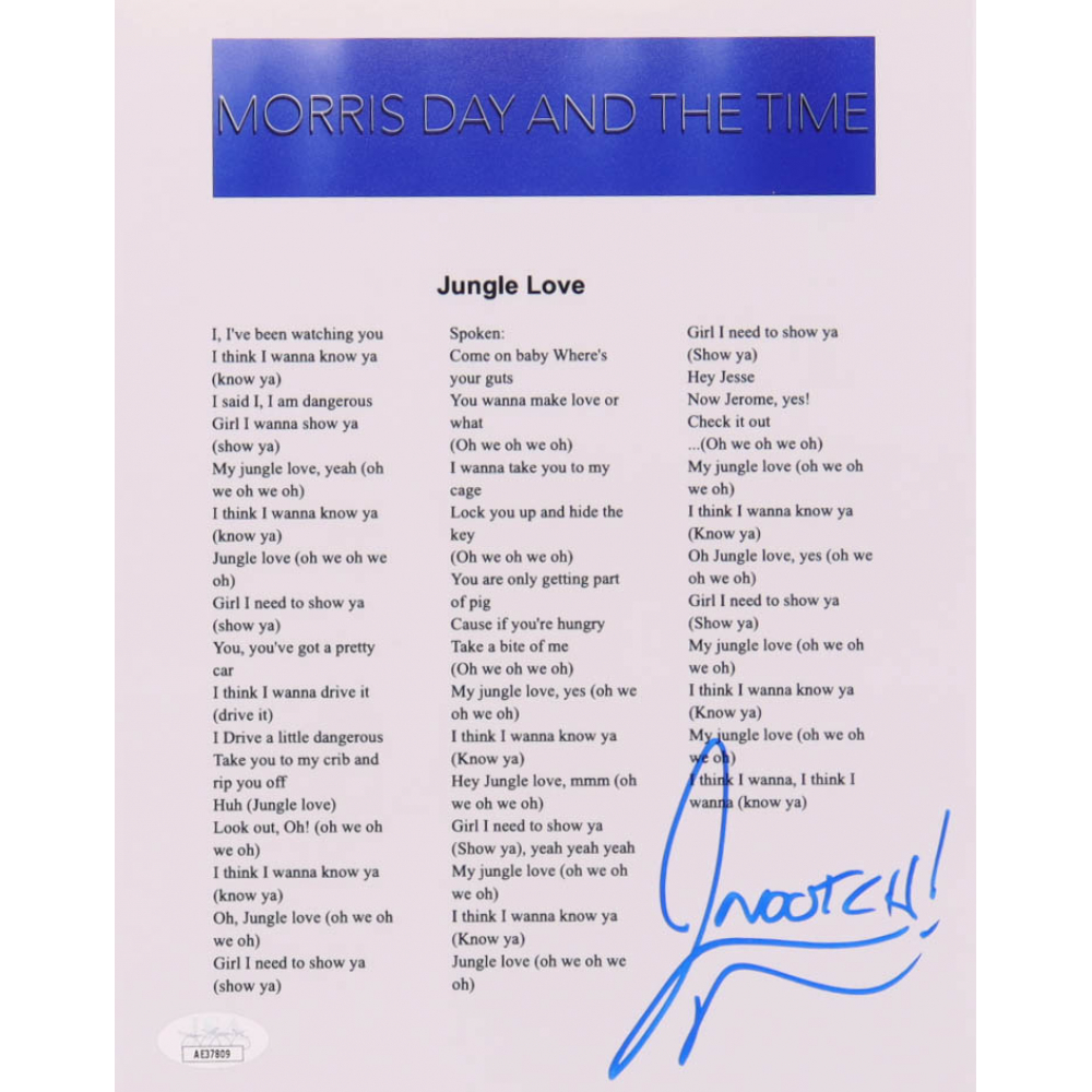 Jason Mewes Signed Morris Day And The Time Jungle Love 8x10 Lyric Jason mewes signed morris day and the time jungle love 8x10 lyric