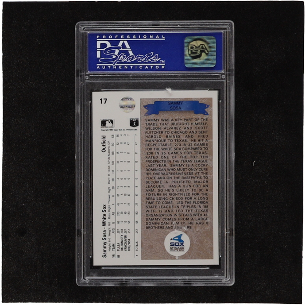 Sammy Sosa 1990 Upper Deck #17 RC (PSA 9) | Pristine Auction
