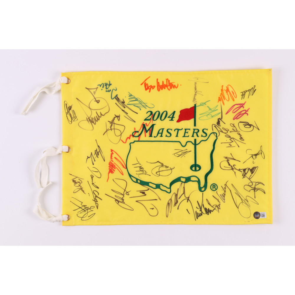 2004 Masters Golf Pin Flag Signed by (34) with Jim Furyk, David Toms