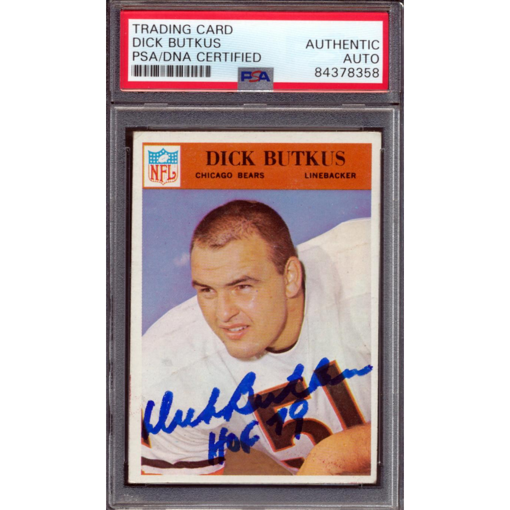 Dick Butkus Signed 1966 Philadelphia #31 RC Inscribed 