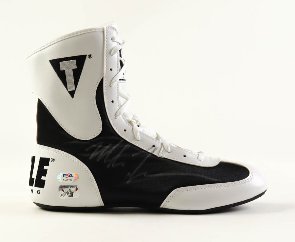 Mike Tyson Signed Title Boxing Shoe with Display Case (PSA & Tyson) at PristineAuction.com Mike Tyson Signed Title Boxing Shoe with Display Case (PSA & Tyson) at PristineAuction.com