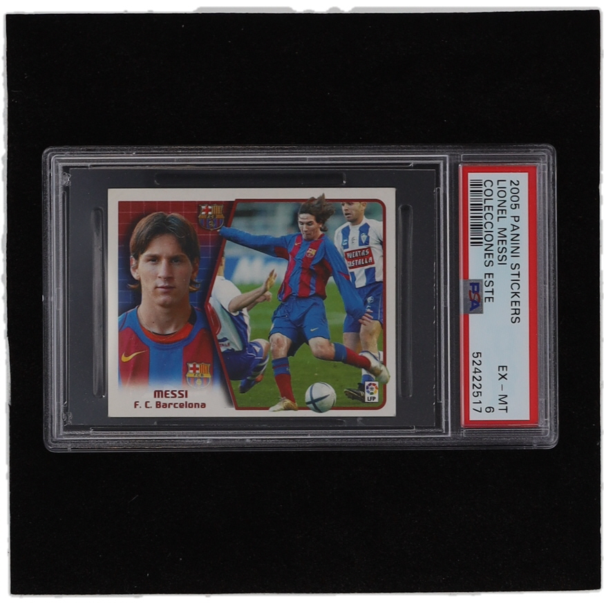 Lionel Messi 2005 Panini Stickers Colecciones Este (PSA 6) at PristineAuction.com Lionel Messi 2005 Panini Stickers Colecciones Este (PSA 6) at PristineAuction.com