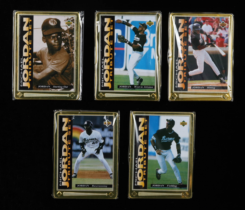 upper deck michael jordan 5 metal collector cards