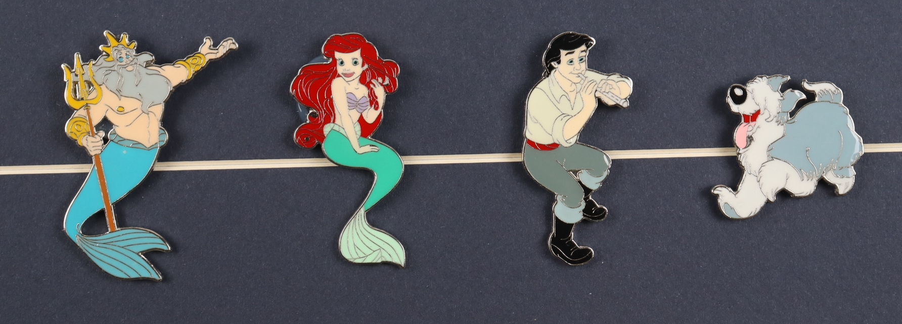 Thomas Kinkade "Little Mermaid" Custom Framed Print Display with (4) Character Pins at PristineAuction.com Thomas Kinkade "Little Mermaid" Custom Framed Print Display with (4) Character Pins at PristineAuction.com