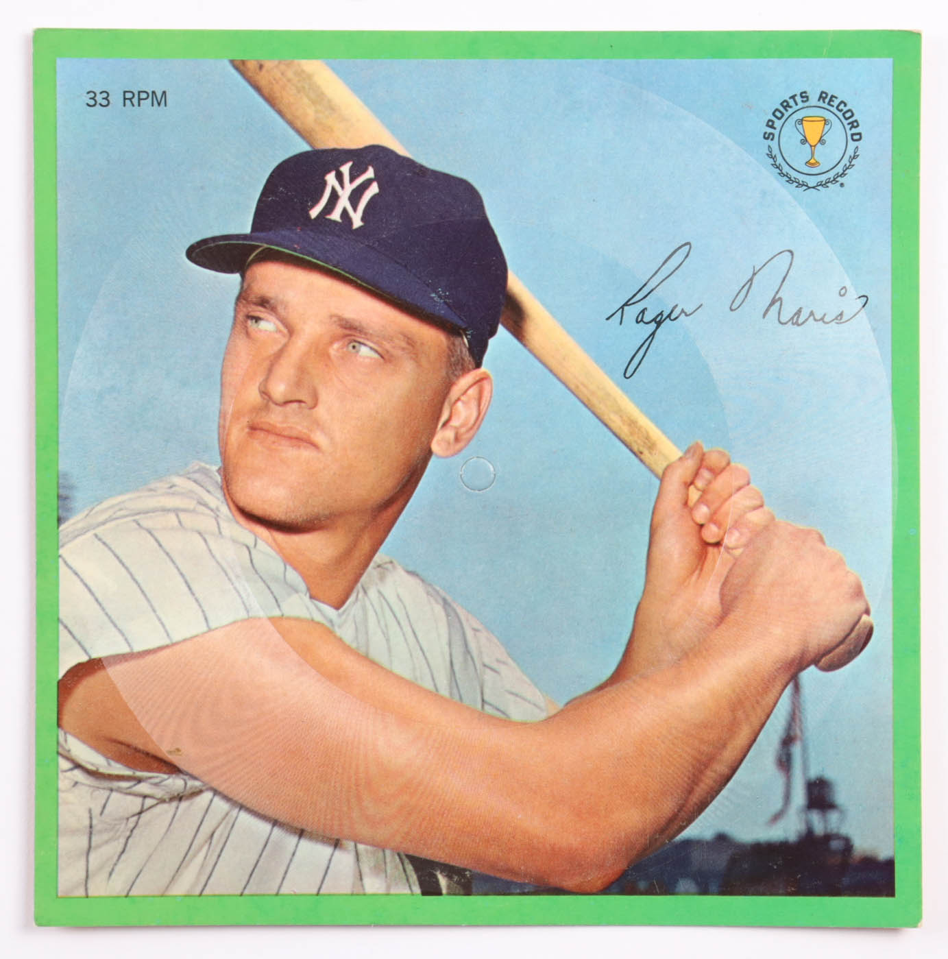 Roger Maris Yankees Vintage 1962 Sports Record 33 RPM Album Cover at PristineAuction.com Roger Maris Yankees Vintage 1962 Sports Record 33 RPM Album Cover at PristineAuction.com