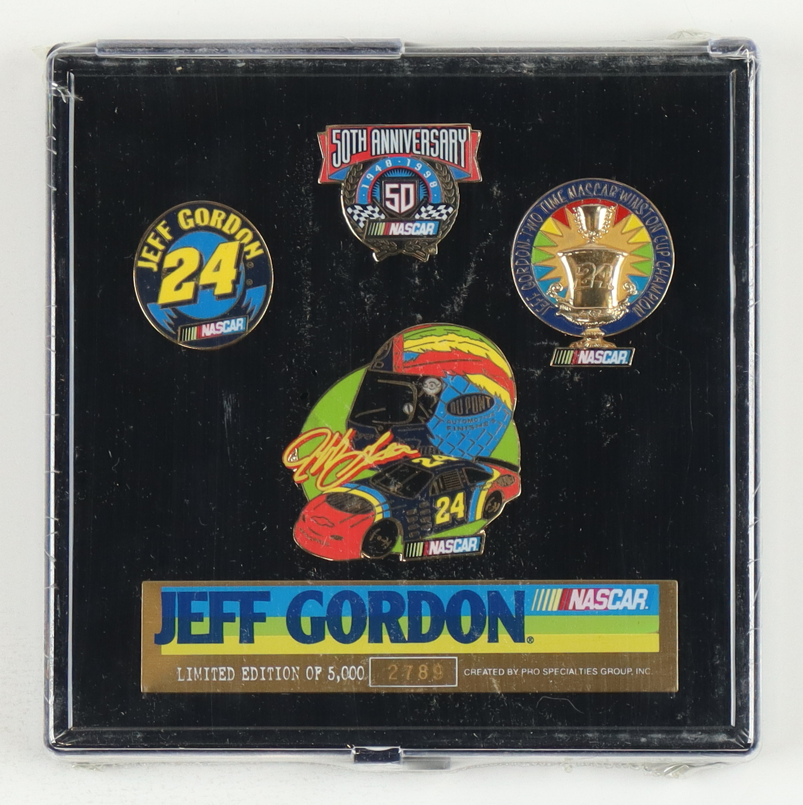 Jeff Gordon LE 1998 NASCAR Set of (4) Pins at PristineAuction.com Jeff Gordon LE 1998 NASCAR Set of (4) Pins at PristineAuction.com