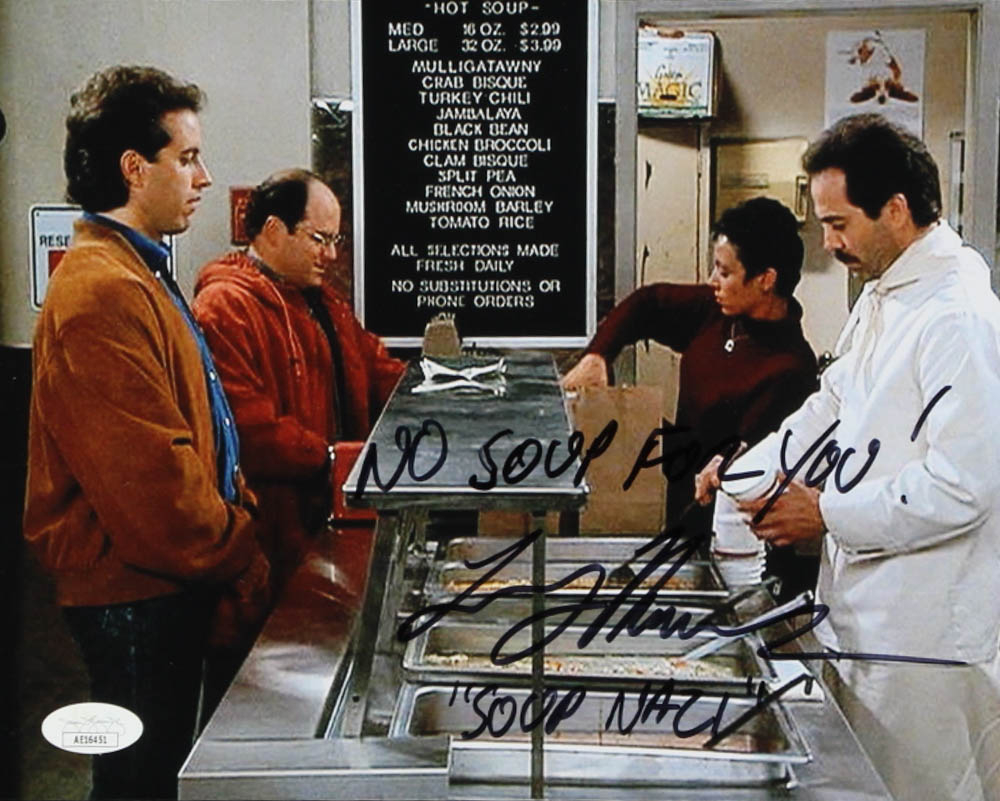 Larry Thomas Signed "Seinfeld" 8x10 Photo Inscribed "No Soup for You