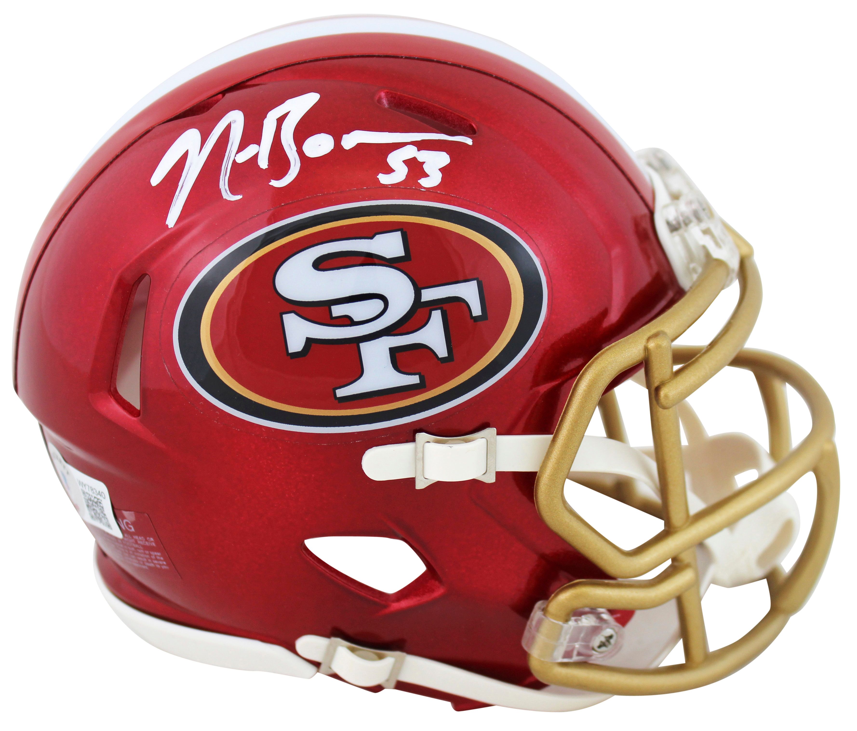 NaVorro Bowman Signed 49ers Flash Alternate Speed Mini Helmet (Beckett) at PristineAuction.com NaVorro Bowman Signed 49ers Flash Alternate Speed Mini Helmet (Beckett) at PristineAuction.com