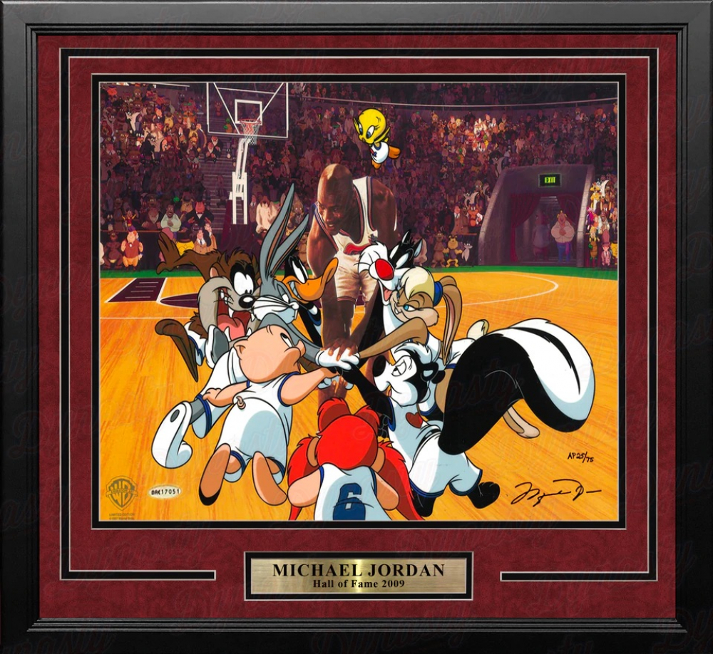 Michael Jordan Signed LE "Space Jam" 22x24 Custom Framed Animation Cel Display (UDA) at PristineAuction.com Michael Jordan Signed LE "Space Jam" 22x24 Custom Framed Animation Cel Display (UDA) at PristineAuction.com