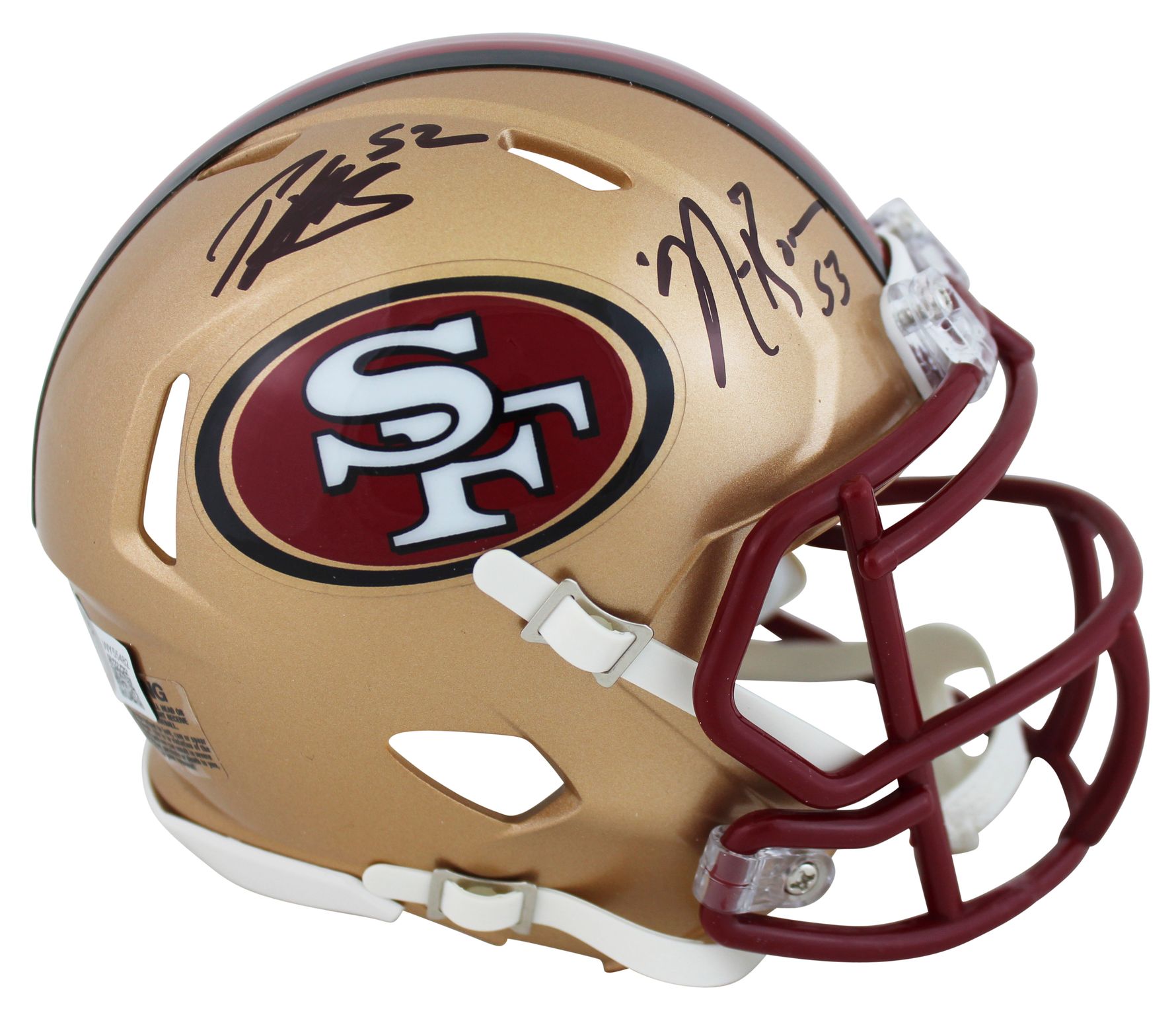 NaVorro Bowman & Patrick Willis Signed 49ers Speed Mini Helmet (Beckett) at PristineAuction.com NaVorro Bowman & Patrick Willis Signed 49ers Speed Mini Helmet (Beckett) at PristineAuction.com