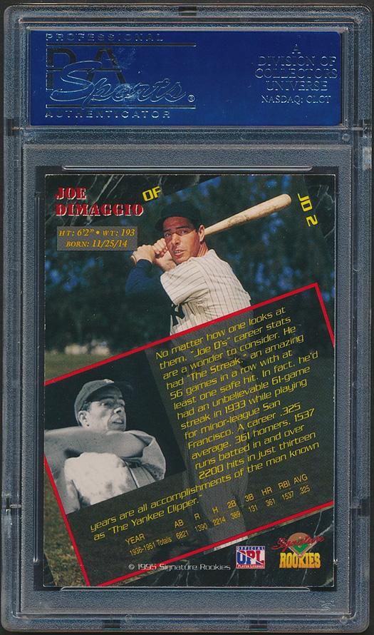 Joe DiMaggio 1995 Signature Rookies Old Judge #JD2 Autograph (PSA) at PristineAuction.com Joe DiMaggio 1995 Signature Rookies Old Judge #JD2 Autograph (PSA) at PristineAuction.com