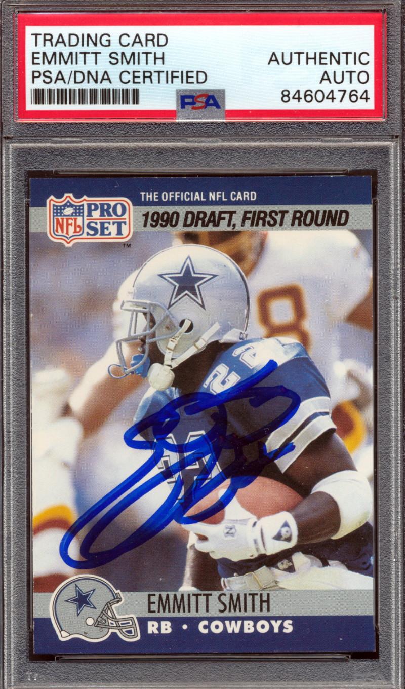 Emmitt Smith Signed 1990 Pro Set #685 RC (PSA) at PristineAuction.com Emmitt Smith Signed 1990 Pro Set #685 RC (PSA) at PristineAuction.com