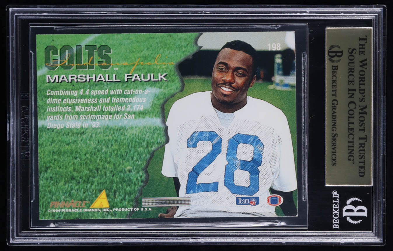 Marshall Faulk 1994 Pinnacle #198 RC (BGS 9.5) at PristineAuction.com Marshall Faulk 1994 Pinnacle #198 RC (BGS 9.5) at PristineAuction.com