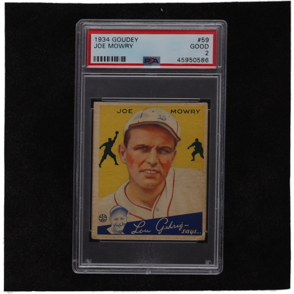 Joe Mowry 1934 Goudey #59 RC (PSA 2) at PristineAuction.com Joe Mowry 1934 Goudey #59 RC (PSA 2) at PristineAuction.com