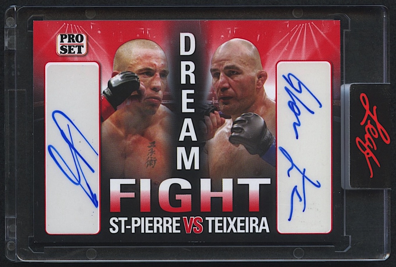 Georges St-Pierre / Glover Teixeira 2022 Leaf Pro Set 'Dream Fight' #DF-04 Autograph at PristineAuction.com Georges St-Pierre / Glover Teixeira 2022 Leaf Pro Set 'Dream Fight' #DF-04 Autograph at PristineAuction.com