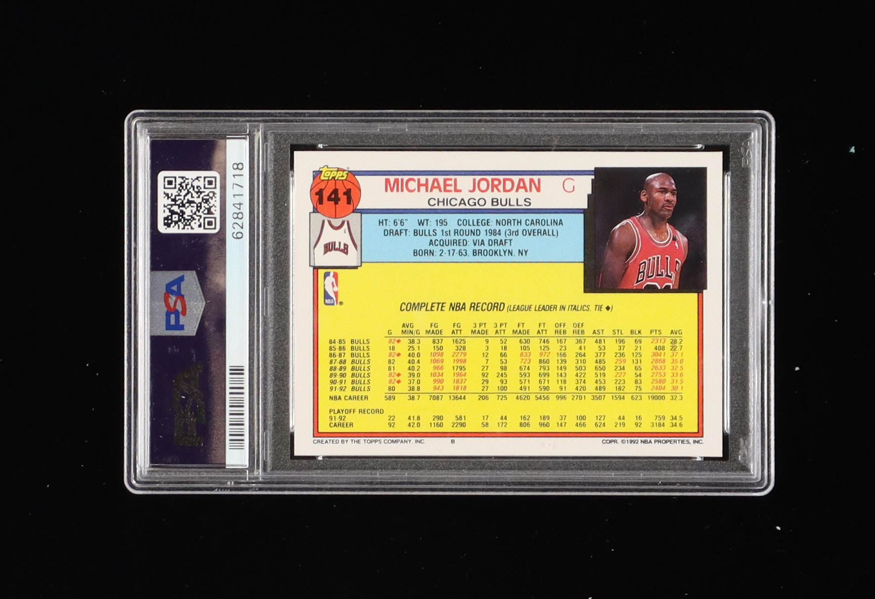 Michael Jordan 1992-93 Topps #141 (PSA 9) at PristineAuction.com Michael Jordan 1992-93 Topps #141 (PSA 9) at PristineAuction.com