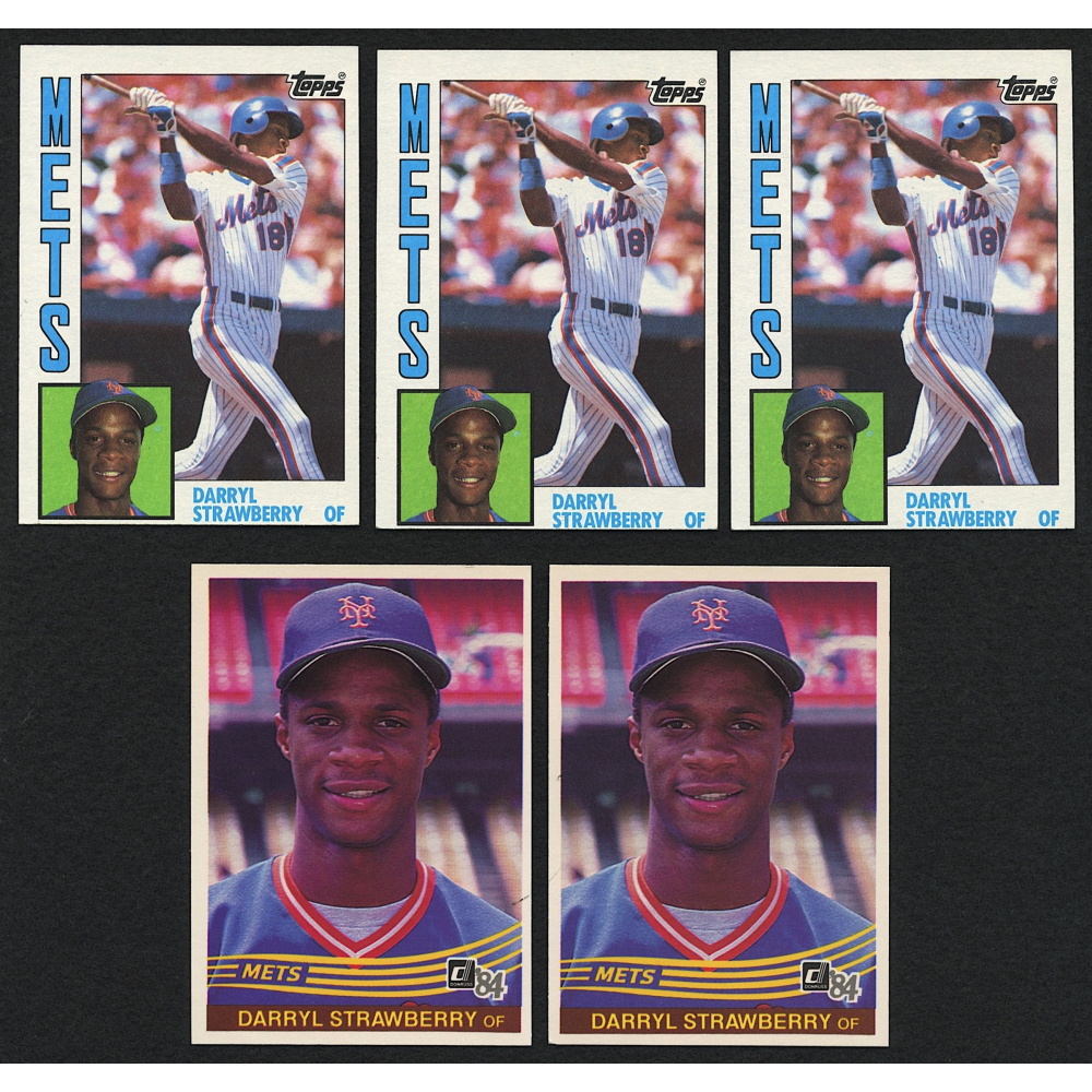 Lot of (5) Darryl Strawberry Rookie Cards Pristine Auction