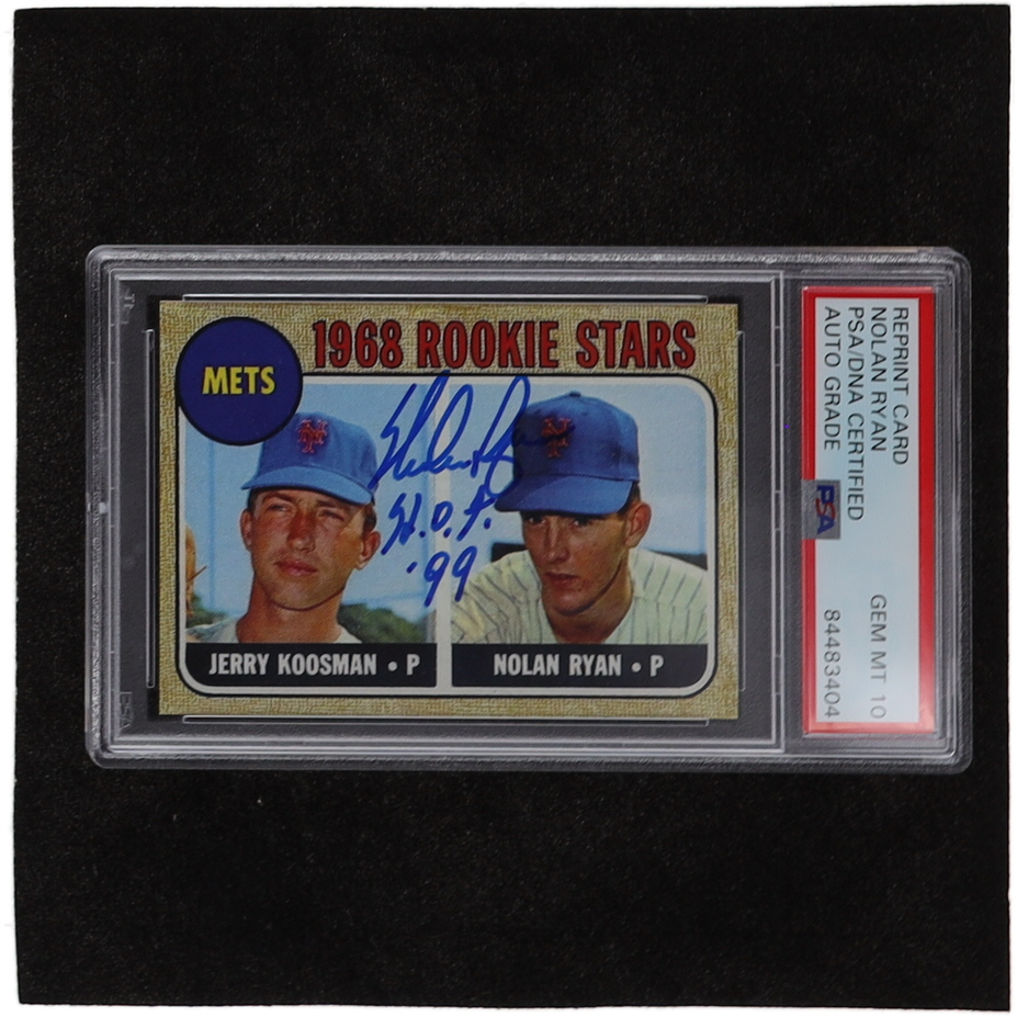 Nolan Ryan Signed Trading Card Inscribed "HOF 99" (PSA) at PristineAuction.com Nolan Ryan Signed Trading Card Inscribed "HOF 99" (PSA) at PristineAuction.com