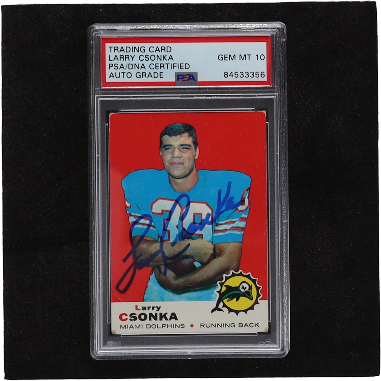 Larry Csonka Signed 1969 Topps #120 RC (PSA) at PristineAuction.com Larry Csonka Signed 1969 Topps #120 RC (PSA) at PristineAuction.com