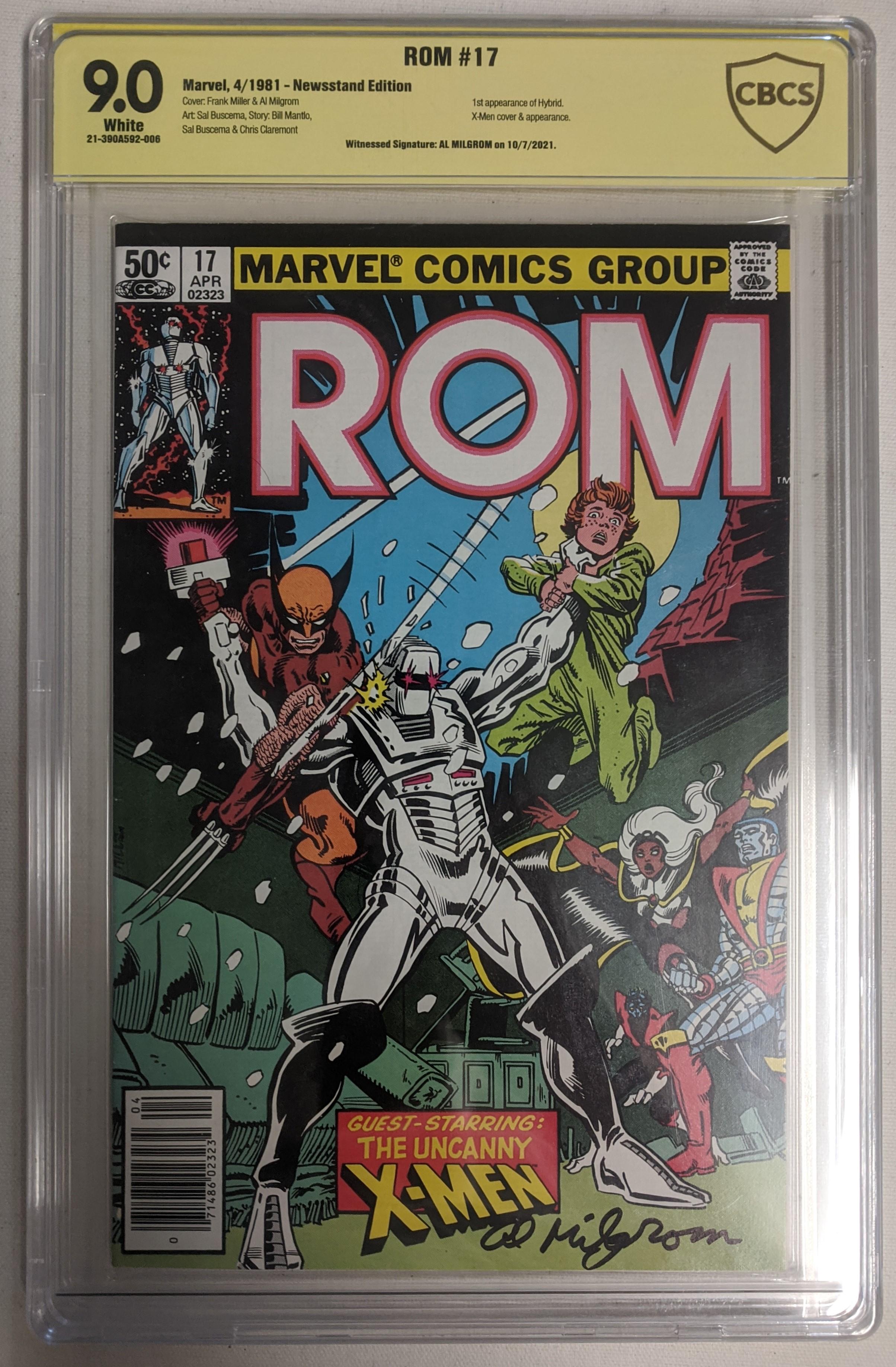 Al Milgrom Signed 1981 "Rom" Issue #17 Marvel Comic Book (CBCS 9) at PristineAuction.com Al Milgrom Signed 1981 "Rom" Issue #17 Marvel Comic Book (CBCS 9) at PristineAuction.com