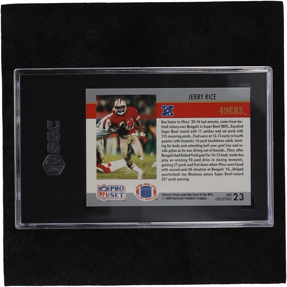 Jerry Rice 1990 Pro Set Super Bowl MVP's #23 (SGC Authentic) at PristineAuction.com Jerry Rice 1990 Pro Set Super Bowl MVP's #23 (SGC Authentic) at PristineAuction.com