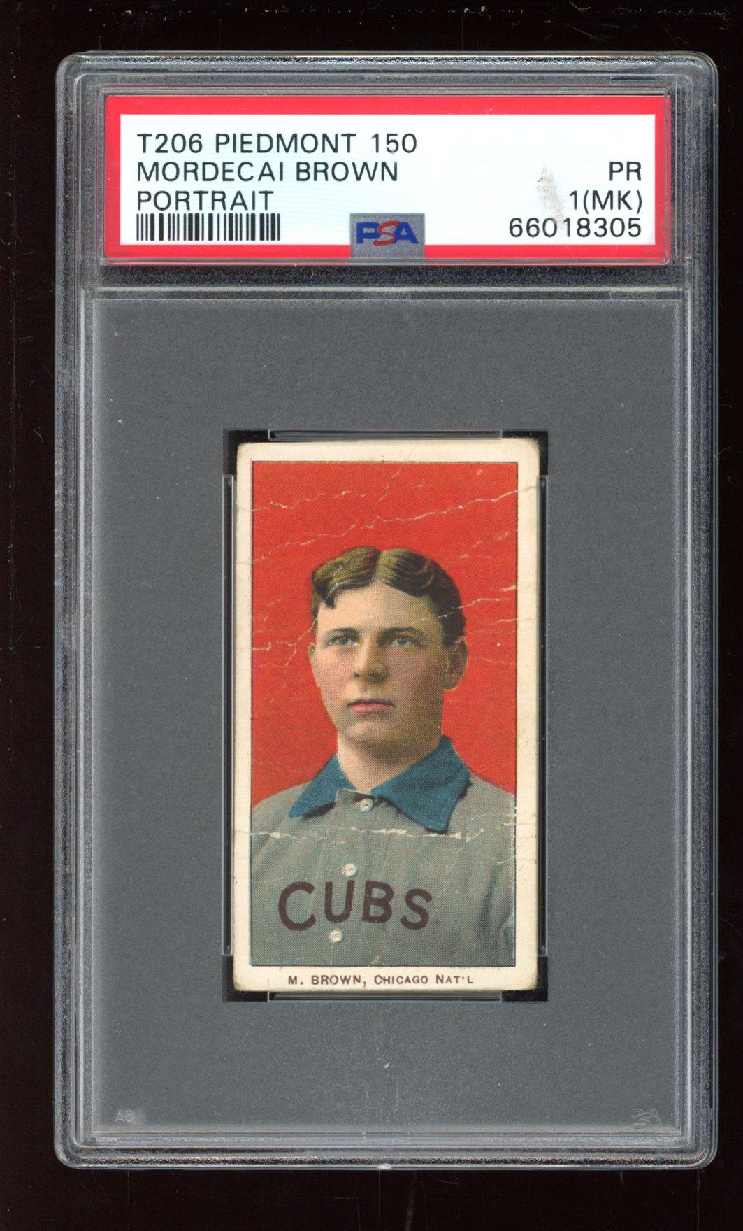 Mordecai Brown 1909-11 T206 #59 Portrait (PSA 1 MK) at PristineAuction.com Mordecai Brown 1909-11 T206 #59 Portrait (PSA 1 MK) at PristineAuction.com