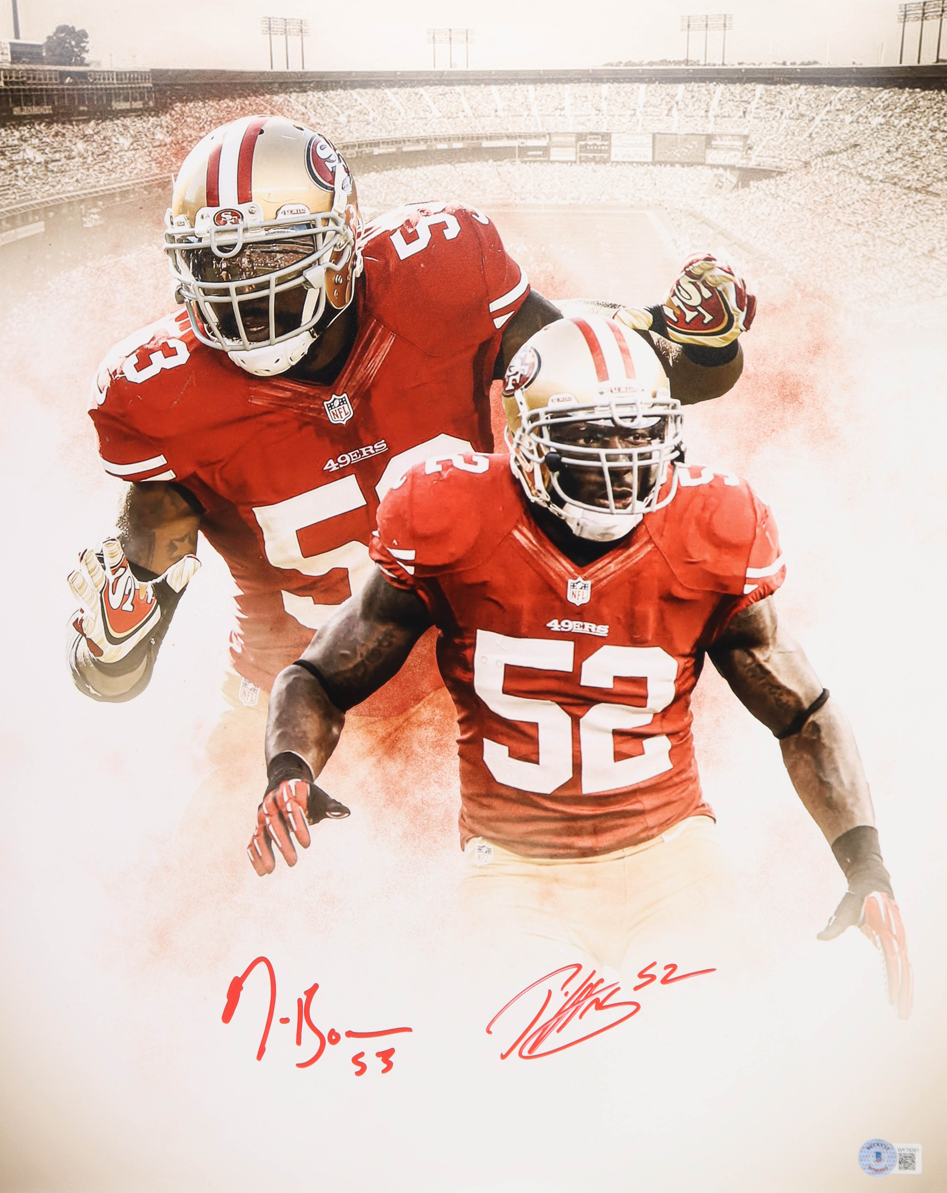 NaVorro Bowman & Patrick Willis Signed 49ers 16x20 Photo (Beckett) at PristineAuction.com NaVorro Bowman & Patrick Willis Signed 49ers 16x20 Photo (Beckett) at PristineAuction.com