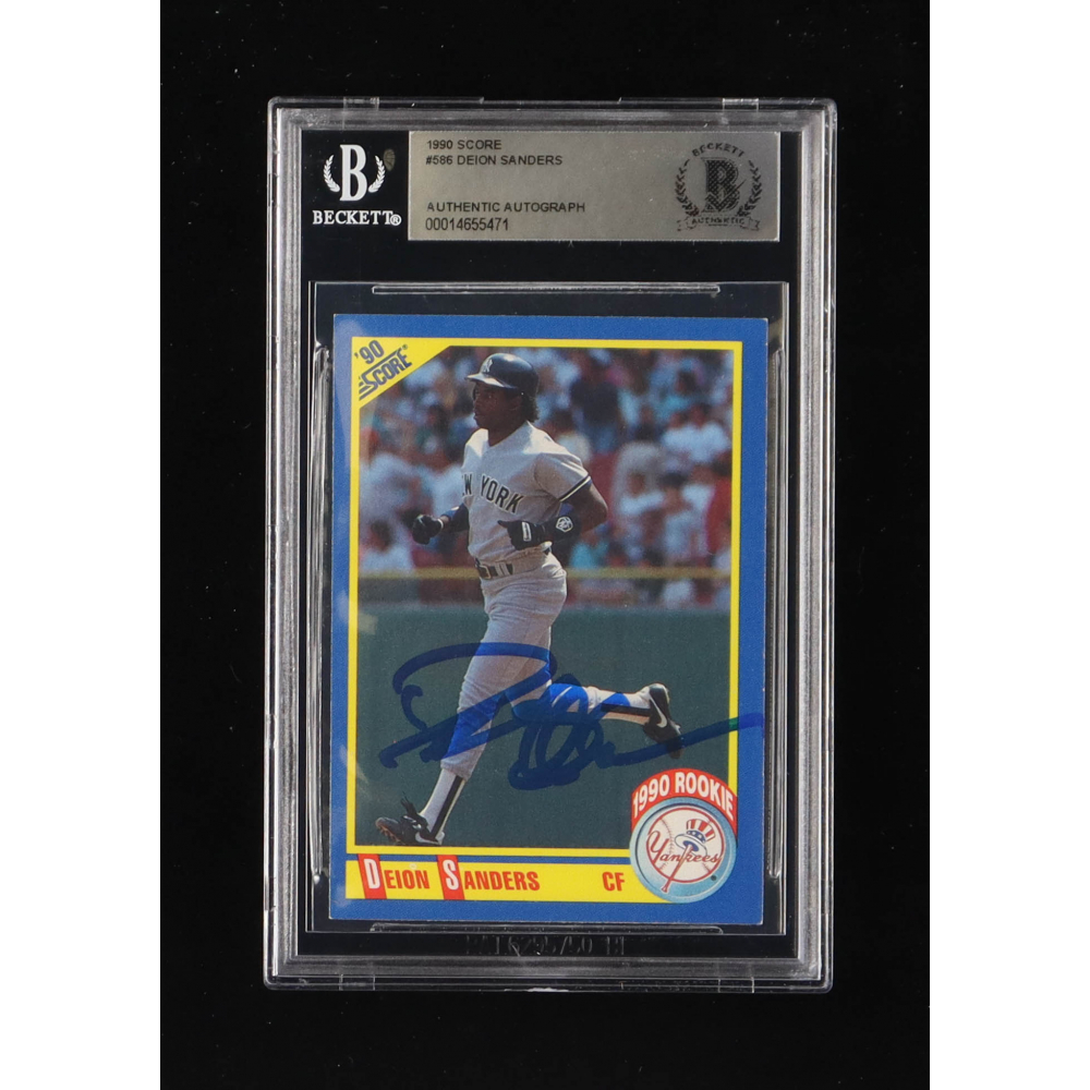 Deion Sanders Signed 1990 Score 586 (BGS) Pristine Auction