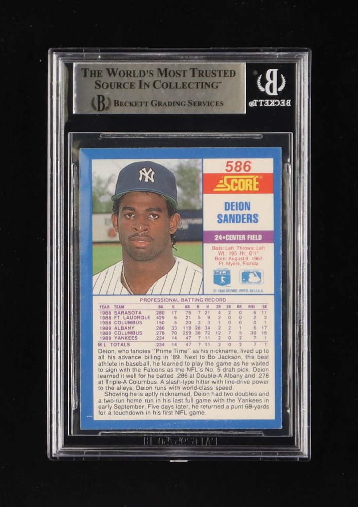 Deion Sanders Signed 1990 Score 586 (BGS) Pristine Auction