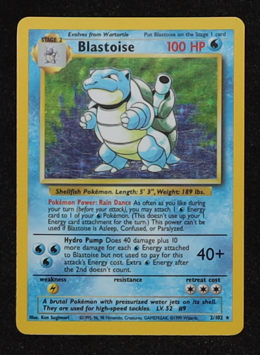 Blastoise 1999 Pokemon Base Unlimited #2 Holo at PristineAuction.com Blastoise 1999 Pokemon Base Unlimited #2 Holo at PristineAuction.com