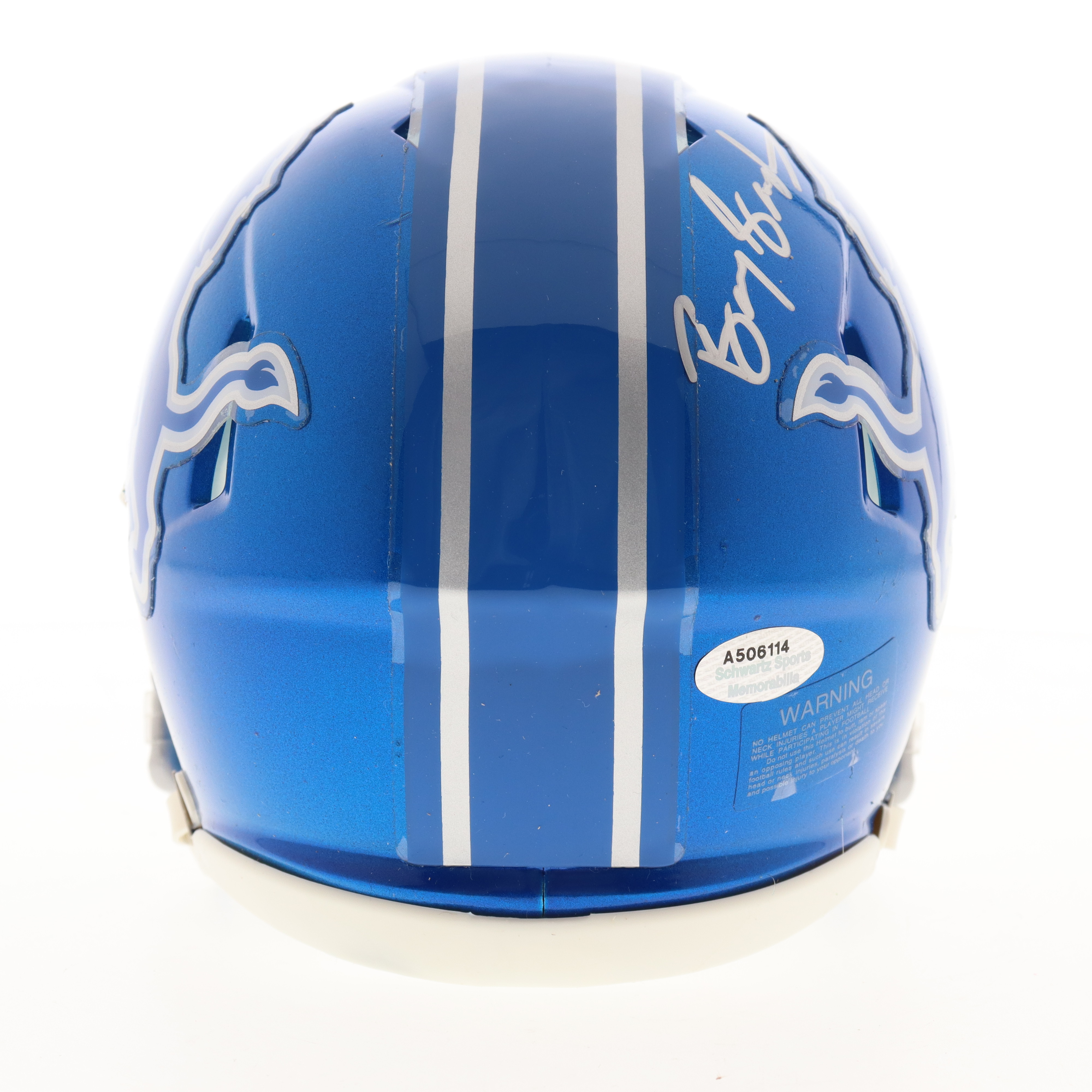 Barry Sanders Signed Lions Flash Alternate Speed Mini Helmet (Schwartz) at PristineAuction.com Barry Sanders Signed Lions Flash Alternate Speed Mini Helmet (Schwartz) at PristineAuction.com