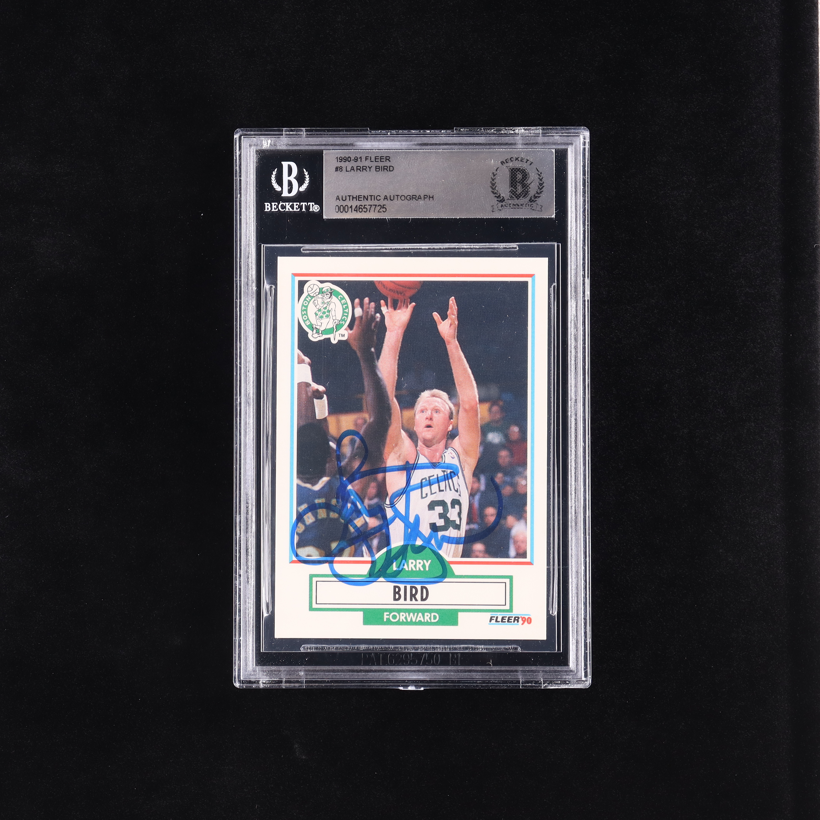 Larry Bird Signed 1990-91 Fleer #8 (BGS) at PristineAuction.com Larry Bird Signed 1990-91 Fleer #8 (BGS) at PristineAuction.com