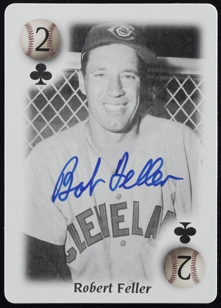 Bob Feller Signed 2000 U.S. Playing Card All Century Team #2C (Beckett ...
