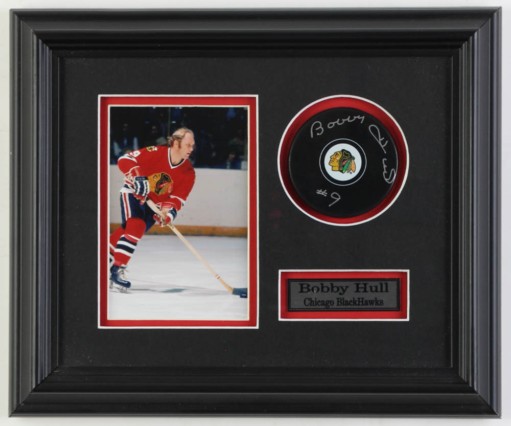 Bobby Hull Signed Blackhawks Logo Custom Framed Puck (COJO) at PristineAuction.com Bobby Hull Signed Blackhawks Logo Custom Framed Puck (COJO) at PristineAuction.com