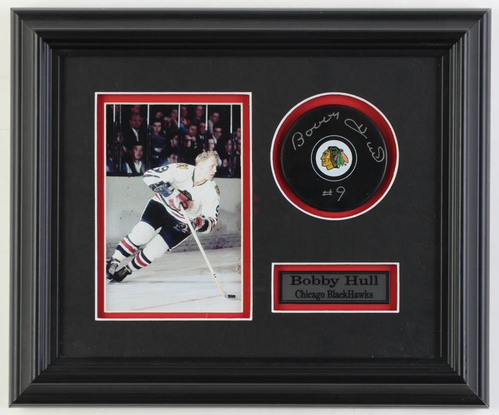Bobby Hull Signed Blackhawks Logo Custom Framed Puck (COJO) at PristineAuction.com Bobby Hull Signed Blackhawks Logo Custom Framed Puck (COJO) at PristineAuction.com