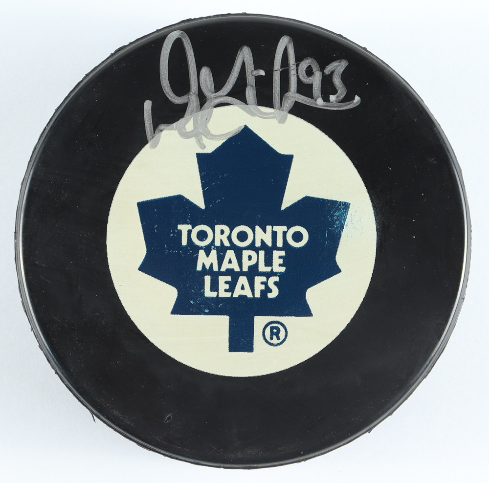 Doug Gilmour Signed Maple Leafs Logo Official Game Puck (Beckett) at PristineAuction.com Doug Gilmour Signed Maple Leafs Logo Official Game Puck (Beckett) at PristineAuction.com