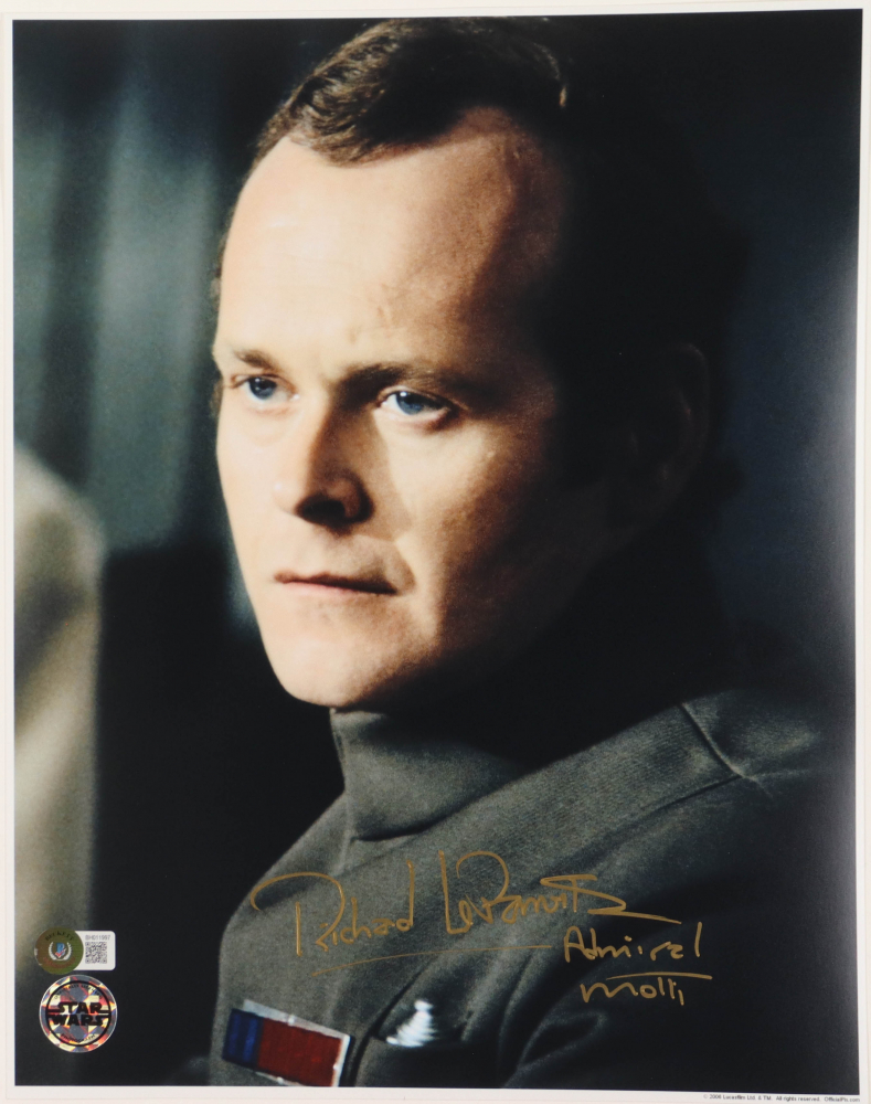 Richard LeParmentier As Admiral Motti In Star Wars: A New Hope Signed 8x10 Photo With Character Name And Quote
